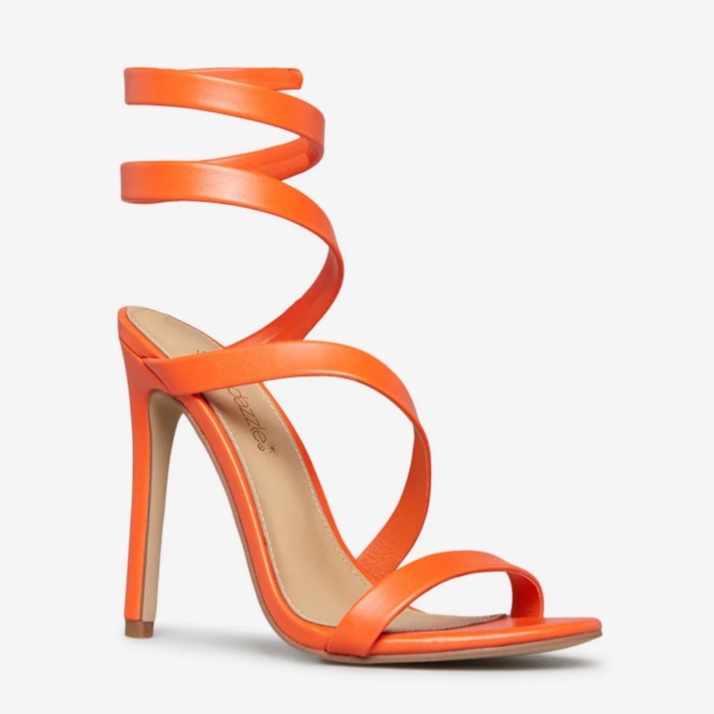 VERMILLION ORANGE -Ronja Strappy Heeled Sandal